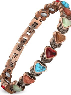 Ultra Strength Magnetic Copper Bracelet for Women | 3800 Gauss, Turquoise